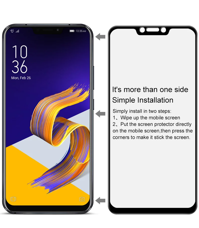 Закаленное стекло для Asus Zenfone 5 ZE620KL 2 шт. защитная пленка с закругленными краями 5z