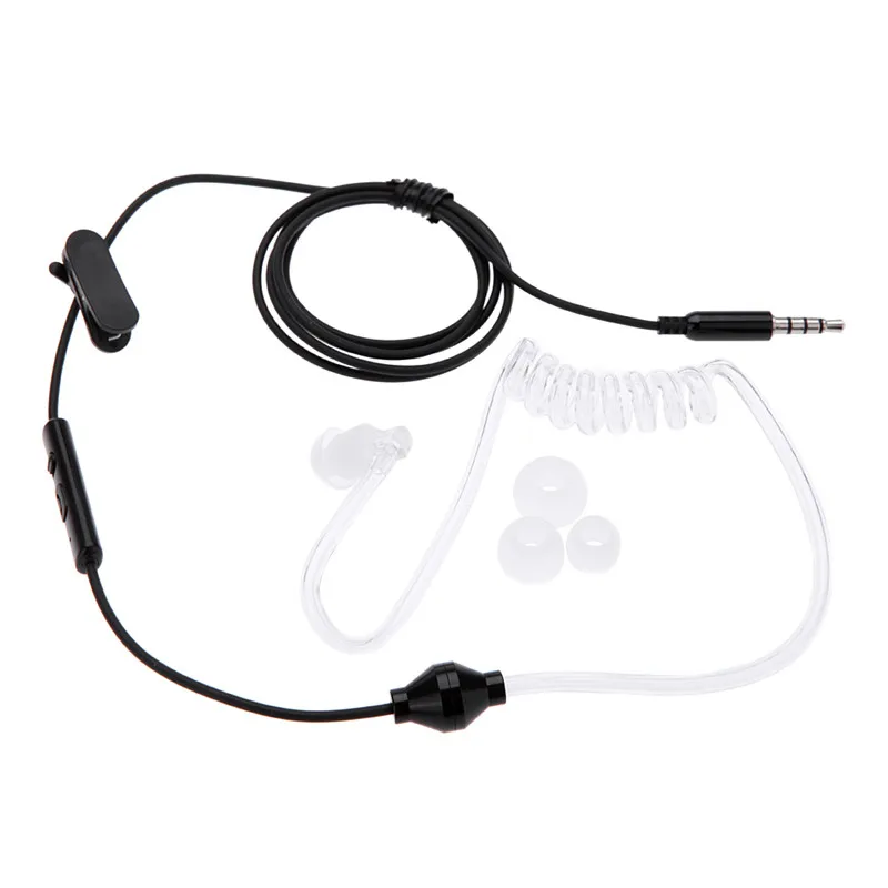 

Earphones Wired Headphones Radiation Protection Air Tube Earphone Hook Headset With Mic Control Handsfree for Xiaomi Huawei
