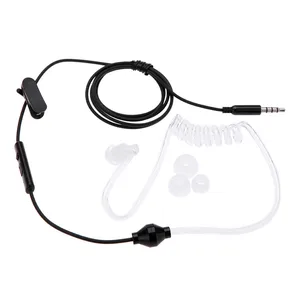 earphones wired headphones radiation protection air tube earphone hook headset with mic control handsfree for xiaomi huawei free global shipping