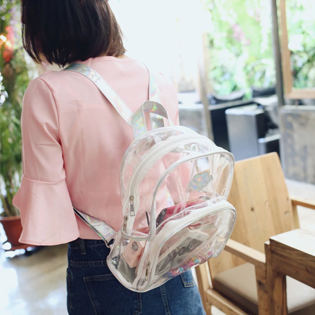 SFG дом моды прозрачный Для женщин пляжные Сумки рюкзак Обувь для девочек Лето 2017