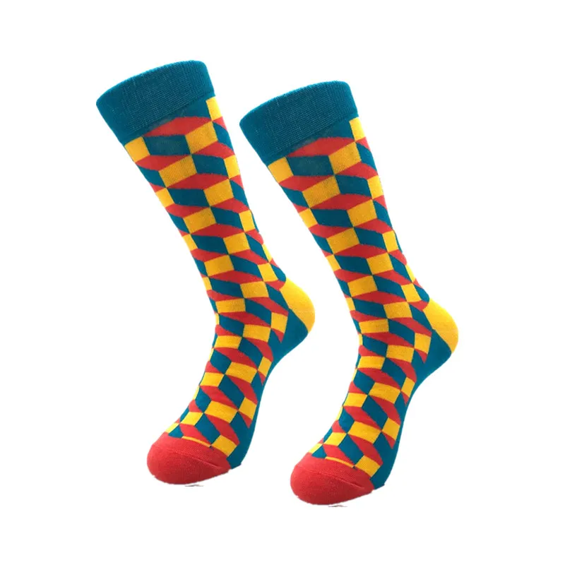 Брендовые качественные мужские Носки Happy из чесаного хлопка,, 28 цветов, забавные носки, Осень-зима, Теплые повседневные мужские Компрессионные носки - Цвет: 10