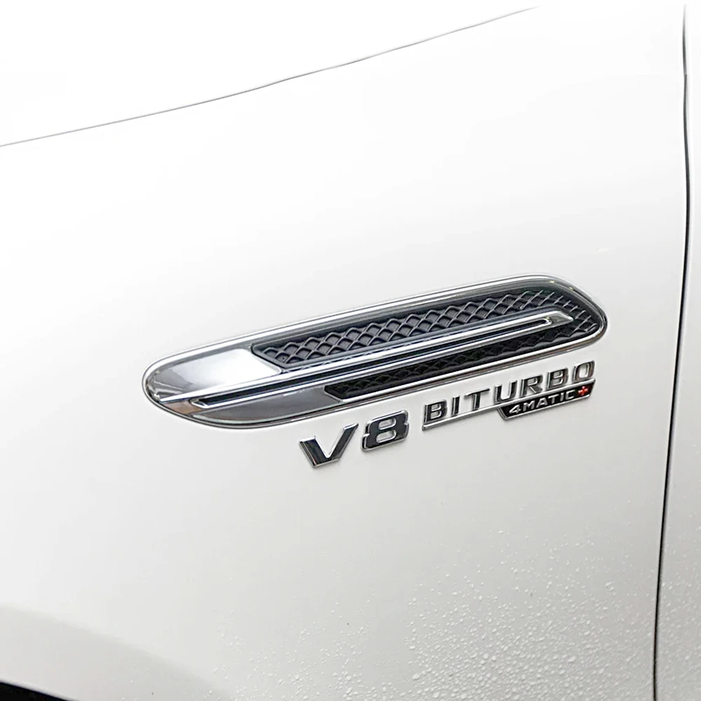 2 20 шт V8 BITURBO логотип автомобиля значок на крыло наклейка для Mercedes Benz AMG SLC SLK SLS W164 W166