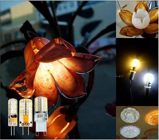 4 шт. G4 3014 SMD СВЕТОДИОДНЫЙ Кристальный кукурузный светильник силиконовая лампа