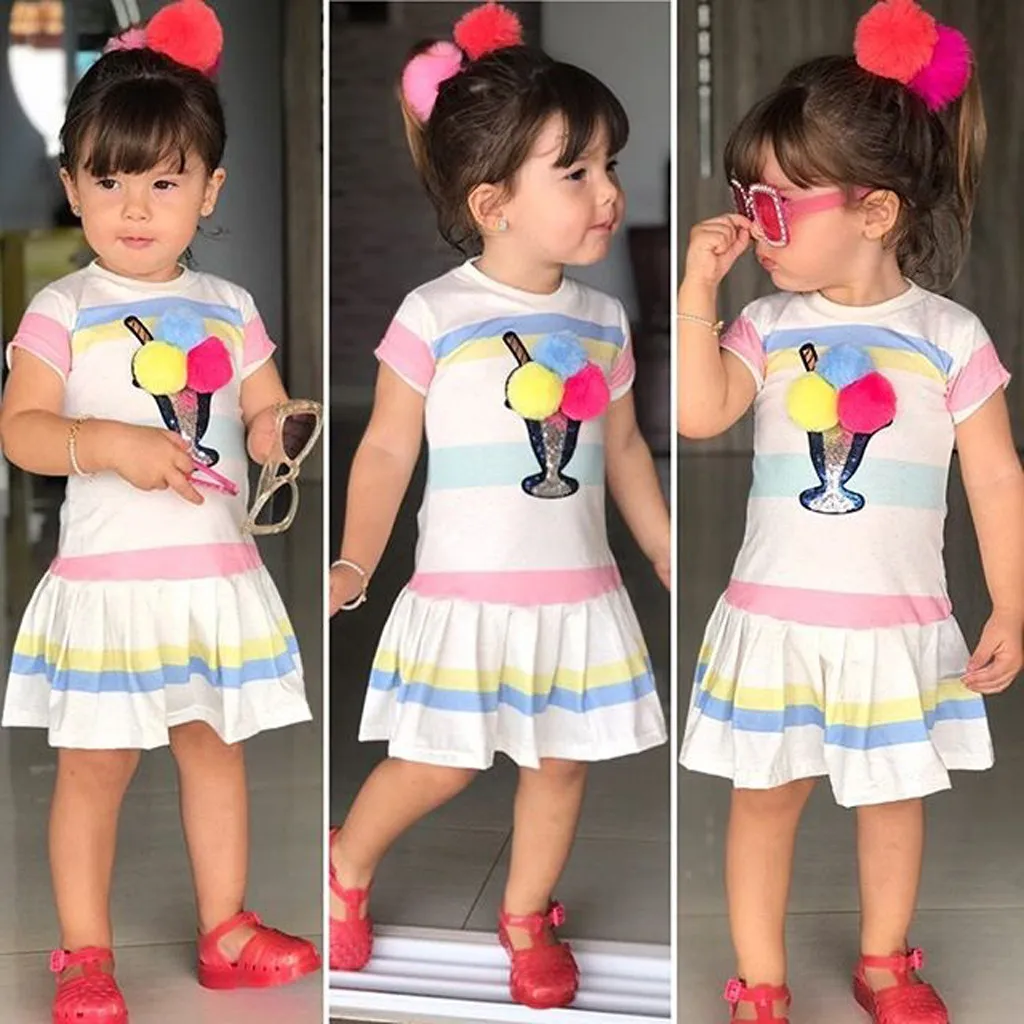 Perimedes/летнее платье для девочек Vestido Infantil детское в полоску маленьких шикарное с
