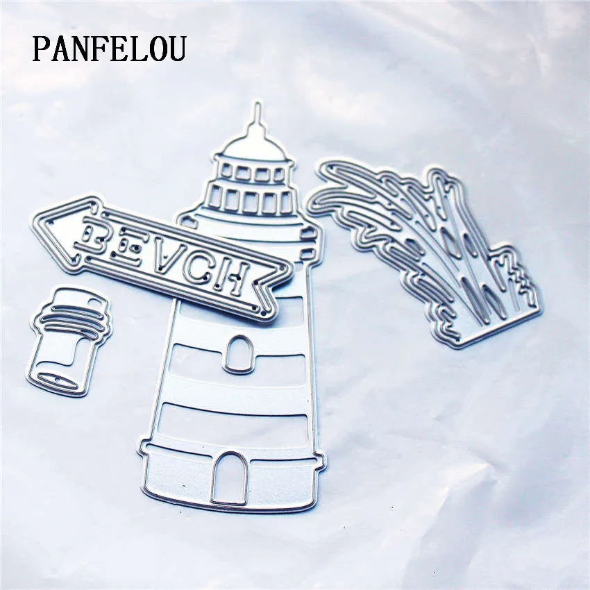 PANFELOU металлическое ремесло Морской Маяк бумажные штампы для высечки