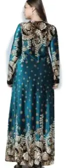 Женское мусульманское платье макси с длинным рукавом Abaya элегантное арабское