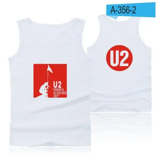 U2 жилет UK Super Rock Music Band, мужские майки, летняя майка для спортзала, хлопковая майка для бодибилдинга, Мужская одежда для фитнеса - Цвет: white