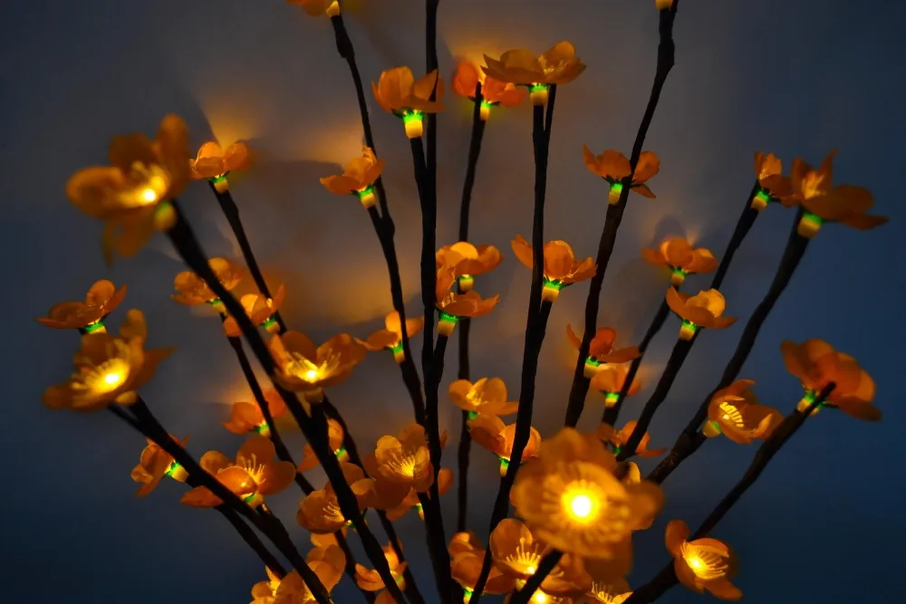 Рождественское украшение ветка цветущей сливы 20 дюймов 60 светодиодов