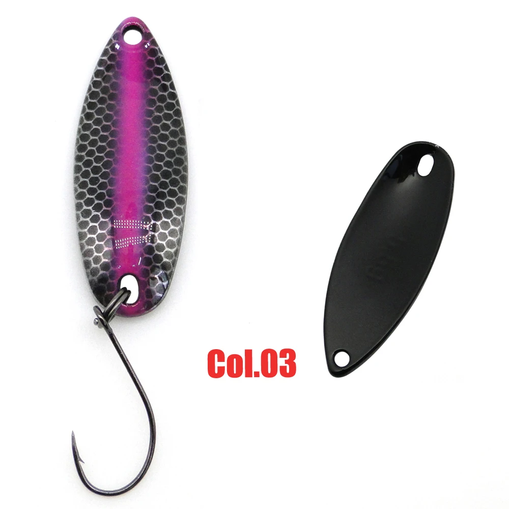 Tomic 1pc 2g 3,5g 5g lake area trout spoons casting micro metal fishing lures artificial bait ultralight - Цвет: 3 Purple pattern