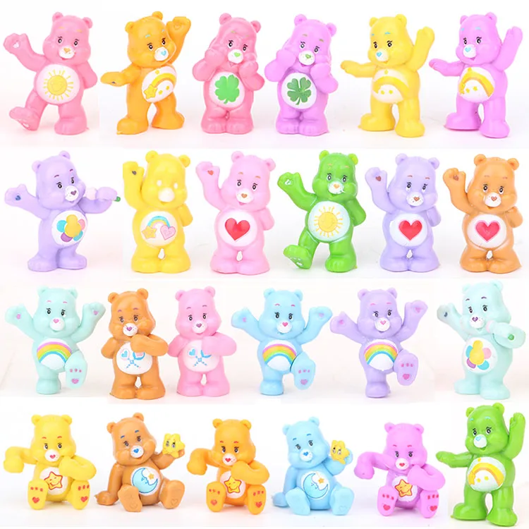 24 шт./компл. 4 см аниме Kawaii Care Bears bear лучшие детские игрушки для мальчиков и девочек