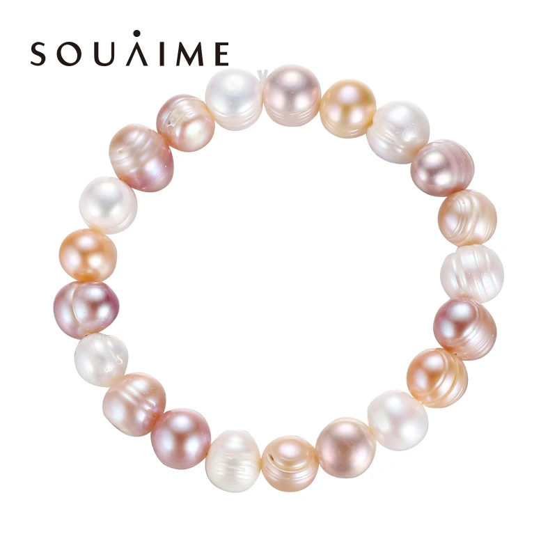 Браслет из натурального жемчуга 7 9 мм для женщин высокое качество разноцветные