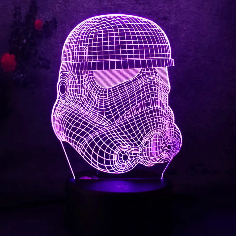 Новая 3D фигурка Звездные войны Белый воин RC игрушка иллюзия Лампа клон сила