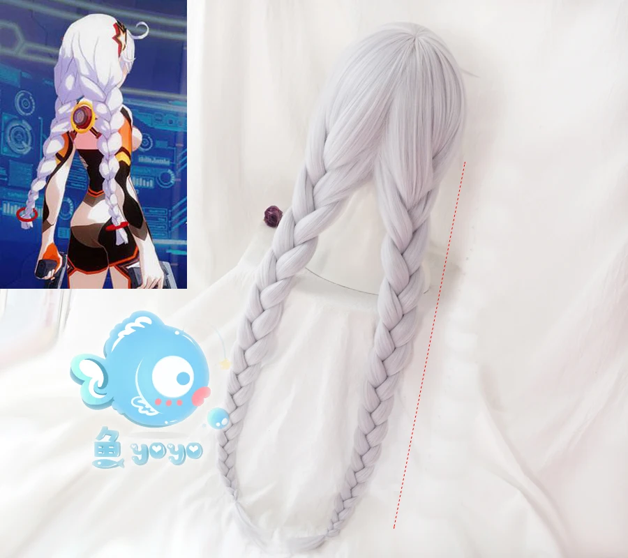 Парик для косплея по мотивам игры Honkai Impact Kiana киана каслана длинный парик с косами