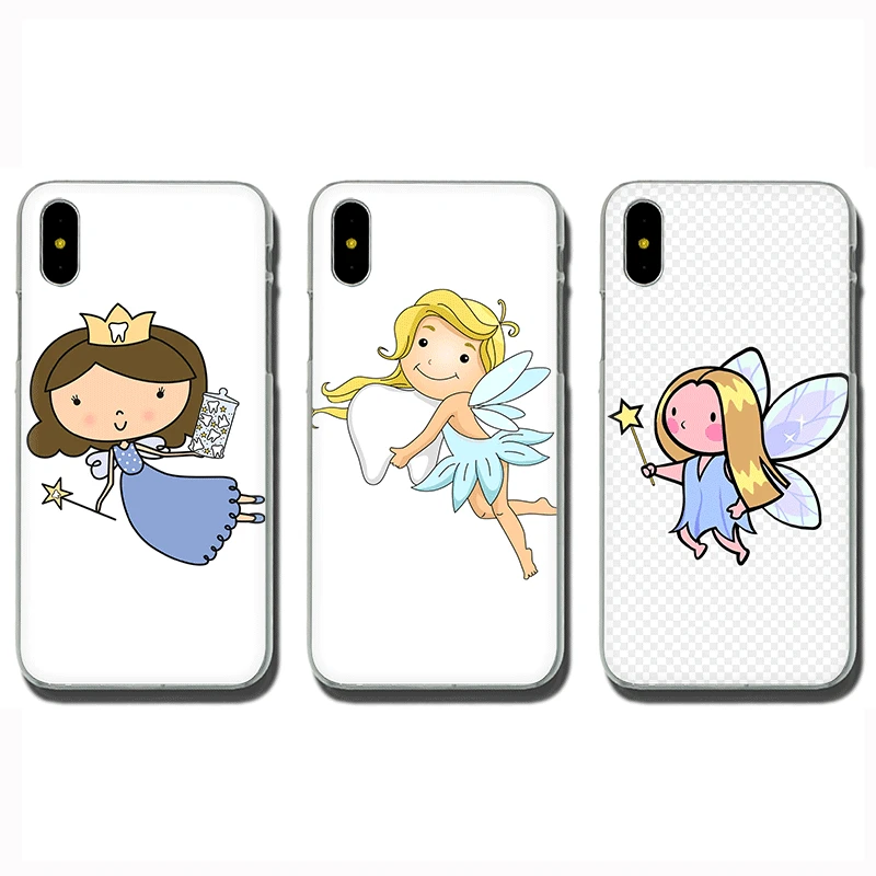 Жесткий чехол для телефона с рисунком зуб Феи iPhone 5 5S 5C SE 6 6s 7 8 Plus X XR XS 11 pro