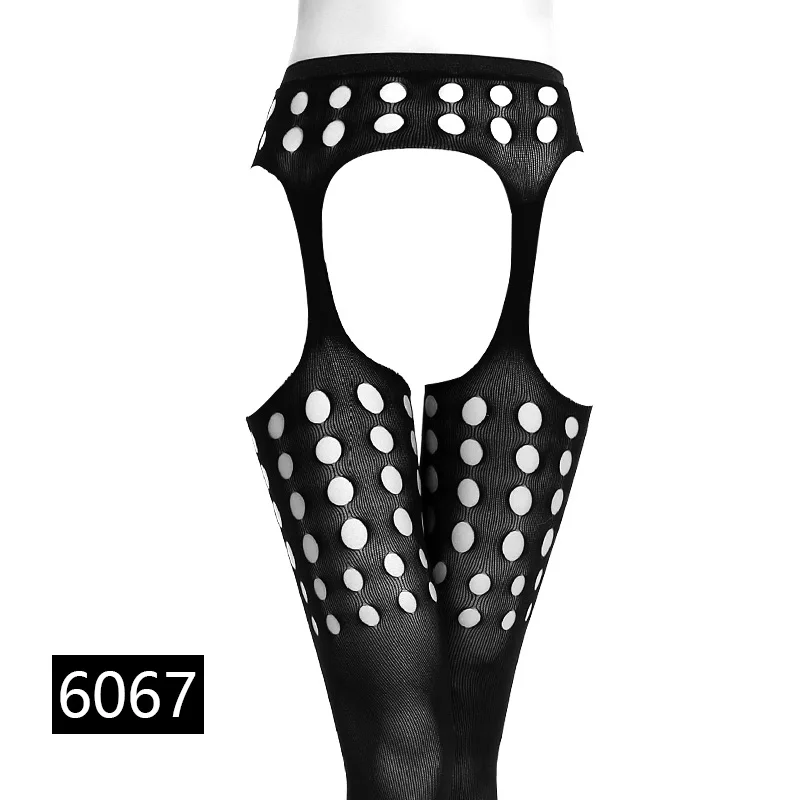 6067 Женские Сексуальные Чулки Нижнее белье пояс с подвязками в полоску эластичные чулки черные чулки в сетку облегающие прозрачные колготки Колготки Прямая поставка - Цвет: 6067