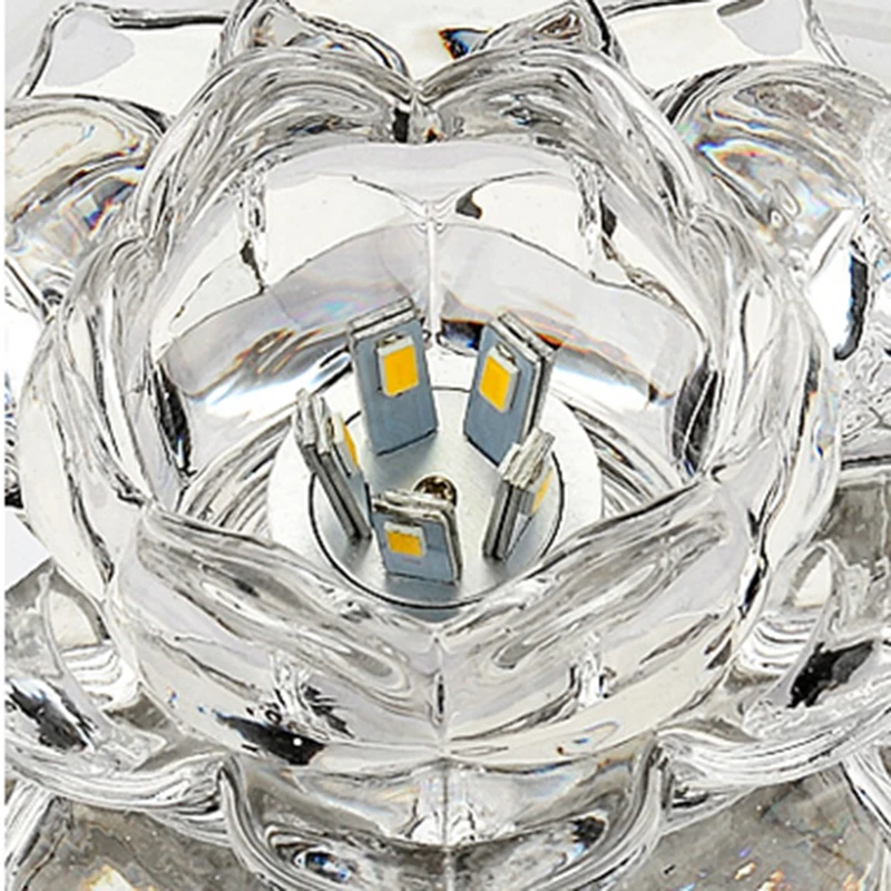 5 Вт светодиодный Кристалл Потолочные светильники цветок лотоса на застежке для