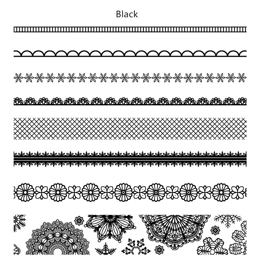 Black set 8 шт кружева маскировки комплект старинное Украшение Розовый сине-белые цвет Васи лента скрапбукинга наклейки подарок для ребенка канцелярские F405 - Цвет: Black set