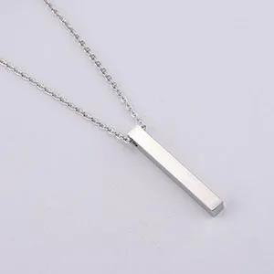 steel color 5 шт./лот Hote Нержавеющая сталь длинный квадратный бар ожерелье-чокер с медальоном для женщин ювелирные изделия летний подарок 45 см 50 см - Окраска металла: steel color