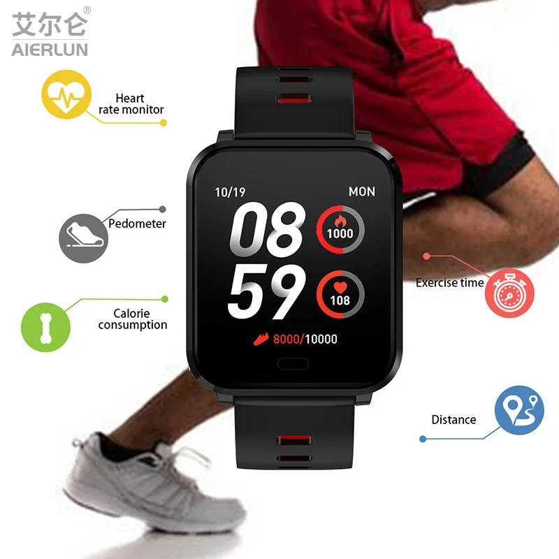 Aierlun B57Pro smat-браслет, умные часы, пульсометр, шагомер, Обнаружение сна, 0,96 дюймов, OLED цветной экран для Iphone и Android