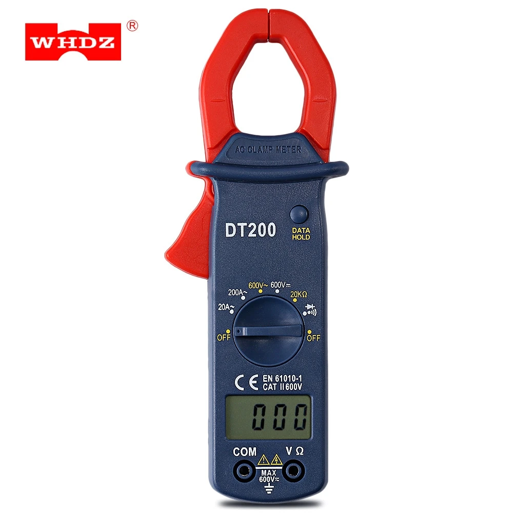 WHDZ DT200 цифровой клещи мультиметр ток Напряжение конденсатор сопротивление диода