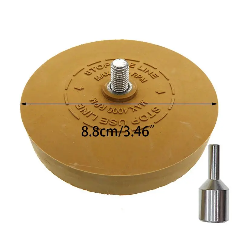 Rubber eraser wheel pad with drill adapter 88mm Polishing Wheel 1/4&quot Decal Remover For Car Decals Vinyl Stickers Quick Polishi |