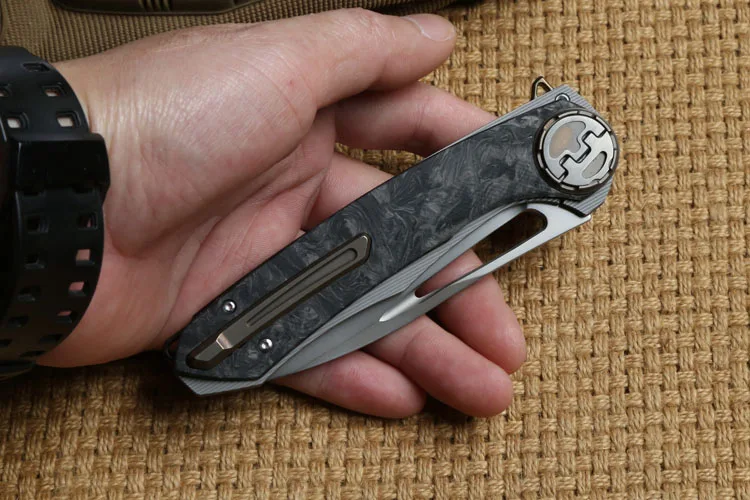 Яд гарпун Кевин Jhon M390 Flipper шарикоподшипник складной нож Титан Отдых Охота Открытый Ножи EDC инструмент
