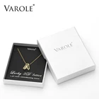 Ожерелье VAROLE с подвеской для женщин, цепочка из нержавеющей стали с матовым 3D покрытием, чокер с буквой алфавита, 16 дюймов, с A-Z, подарочная коробка