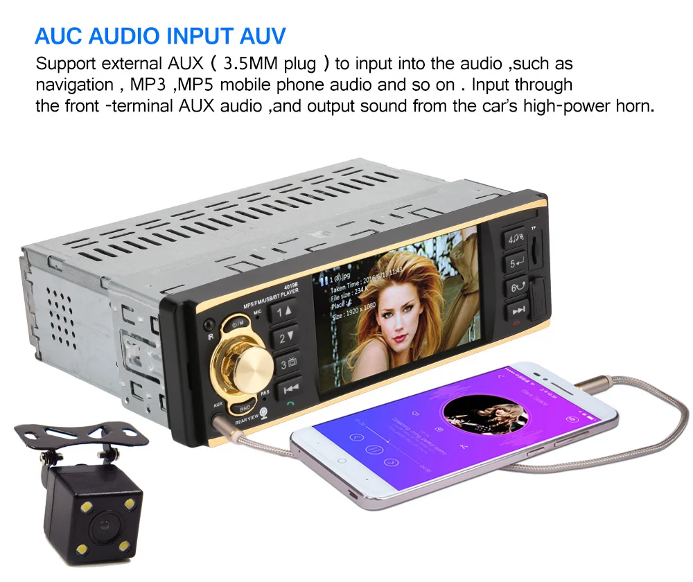 Bluetooth автомобильное радио 4,1 дюймов HD 1 Din Руль управления многоязычный пульт дистанционного управления аудио стерео Зеркало Ссылка для Andriod