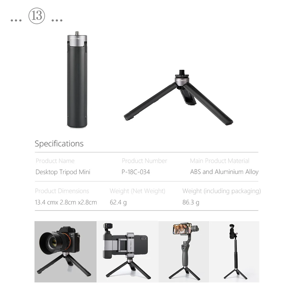 PGYTECH DJI Osmo Карманный складной держатель для телефона кронштейн адаптер крепление селфи палка рюкзак с триподом зажим ремешок аксессуары