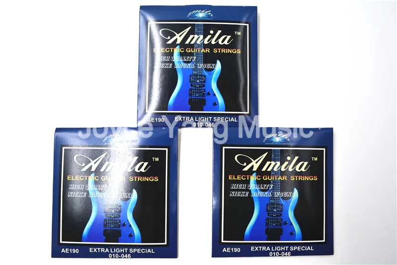 

Струны для электрогитары Amila AE190, 1-6 шт., круглые никелевые обмотанные, 010-046(009-042), 3 комплекта