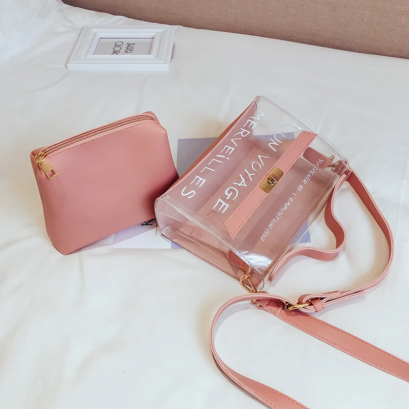 Женская прозрачная сумка из прозрачного ПВХ Желейная маленькая сумка-тоут