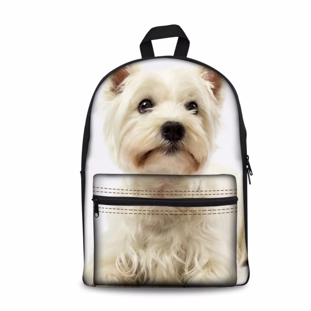 Школьный рюкзак с принтом на заказ для женщин милый Западный Хайленд белый