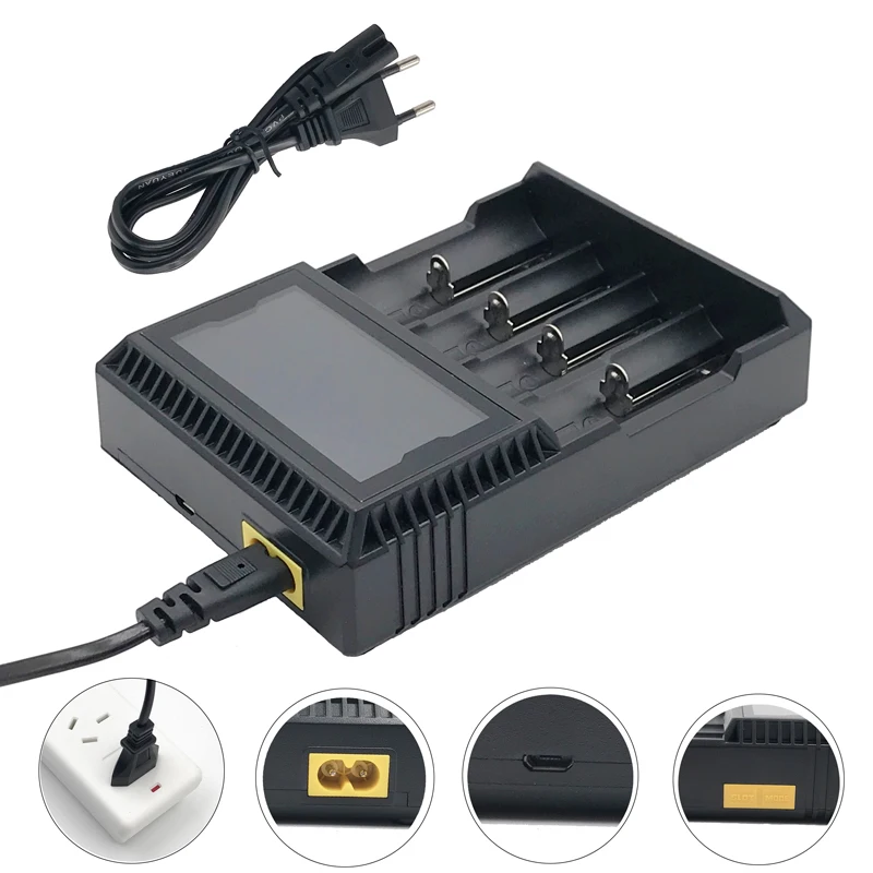 18650 зарядное устройство lcd Turmera T4S для 26650 21700 18500 18350 14500 Ni MH NI CD AA устройство|Зарядные