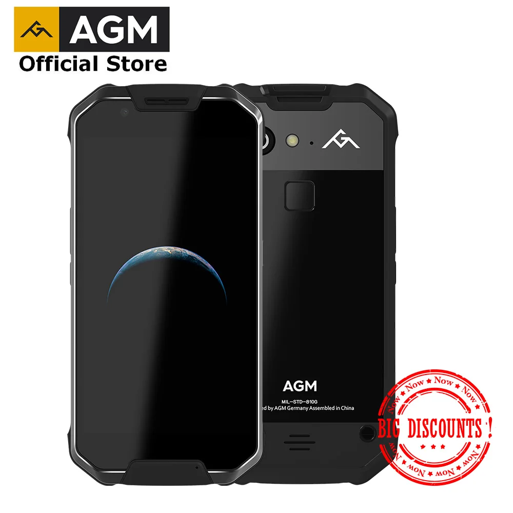 Официальный AGM X2 SE Android 7,1 прочный смартфон 6+ 64G 5," кожа IP68 водонепроницаемый 6000 мАч две sim-карты 16,0 Мп фронтальная камера