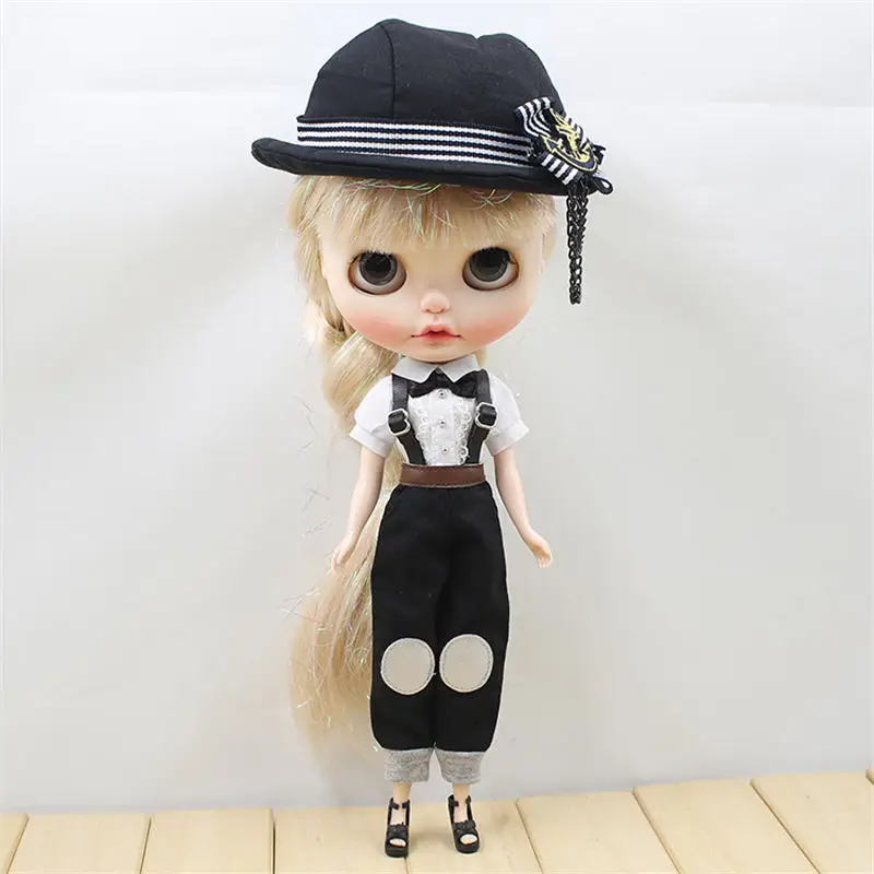 DBS Blyth icy 1/6 Одежда для кукол черный блейзер с белой рубашкой и черной шляпой