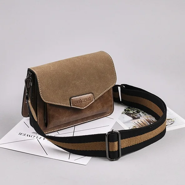 Yuhua, новые женские сумки, модная сумка-мессенджер, трендовая Корейская версия сумки через плечо, ретро одноцветная женская сумка - Цвет: Khaki