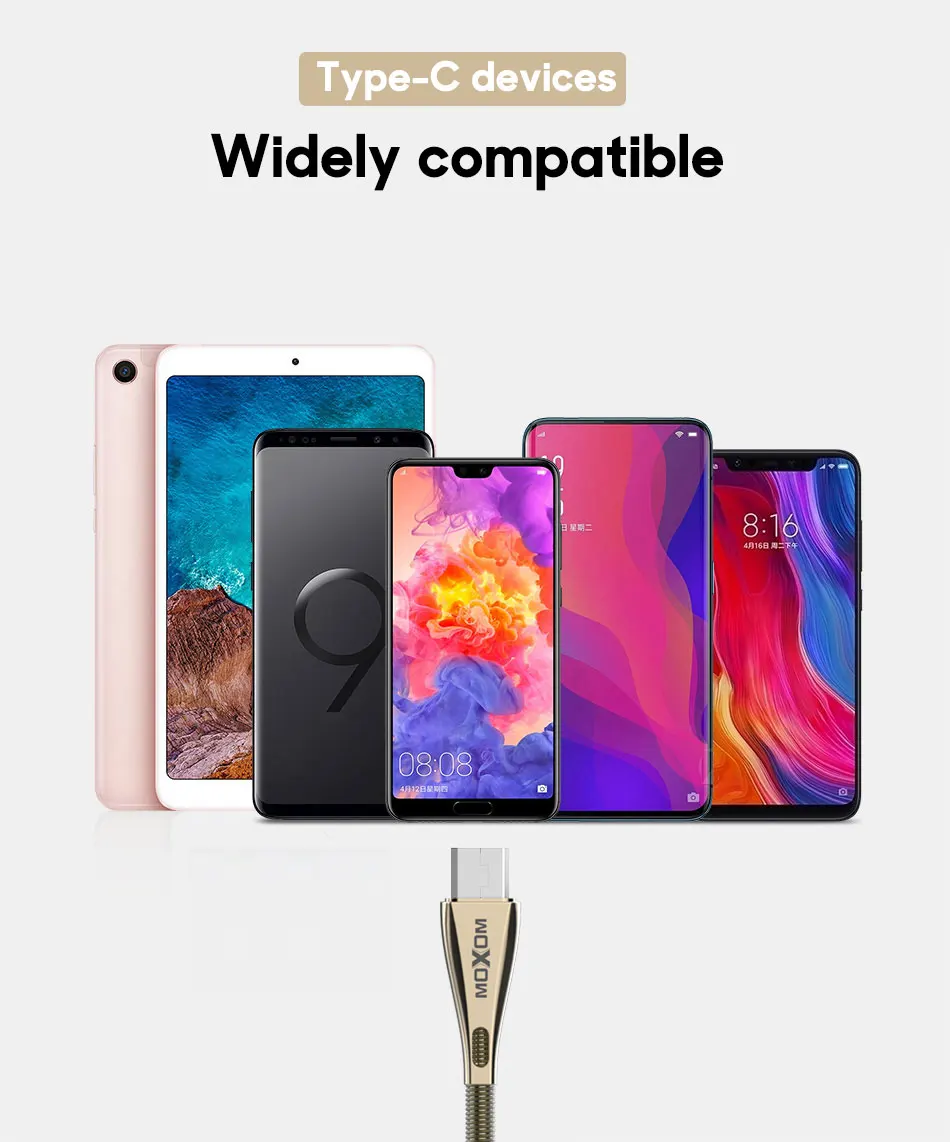 MOXOM 1 м Micro Usb кабель передачи данных для быстрой зарядки для samsung Xiaomi huawei Lg htc Oppo Vivo Android смартфон Универсальный
