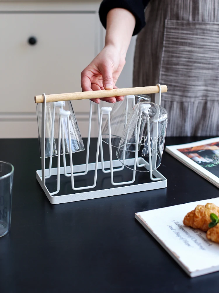 

Creative wrought iron cup holder kitchen rack cup simple drain hanging cup holder