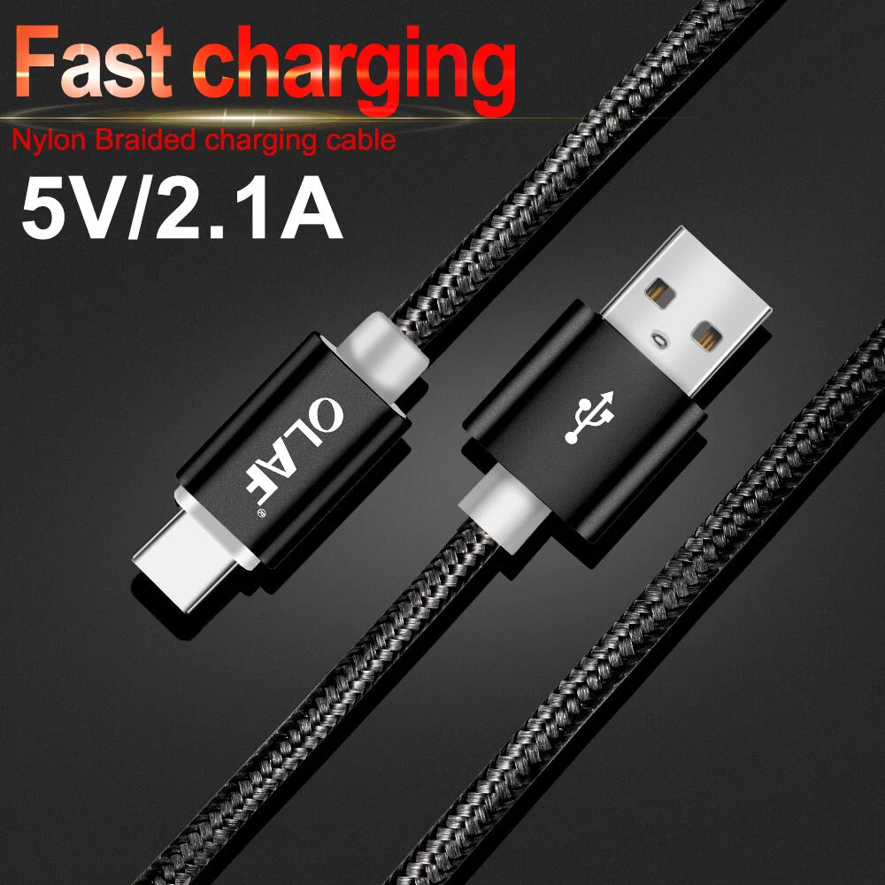 Олаф нейлоновый кабель usb типа с для samsung Galaxy Note 9 S9 S8 быстрой зарядки передачи