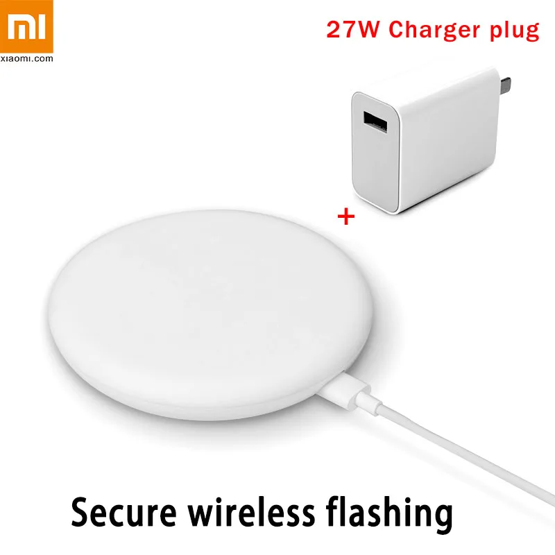 Xiao mi Оригинальное Беспроводное зарядное устройство 20 Вт Max Qi Smart Quick Charge type-C быстрое зарядное устройство для смартфона Xiaomi mi 9 mi 9 mi X 3 - Тип штекера: Add 27W Charger plug