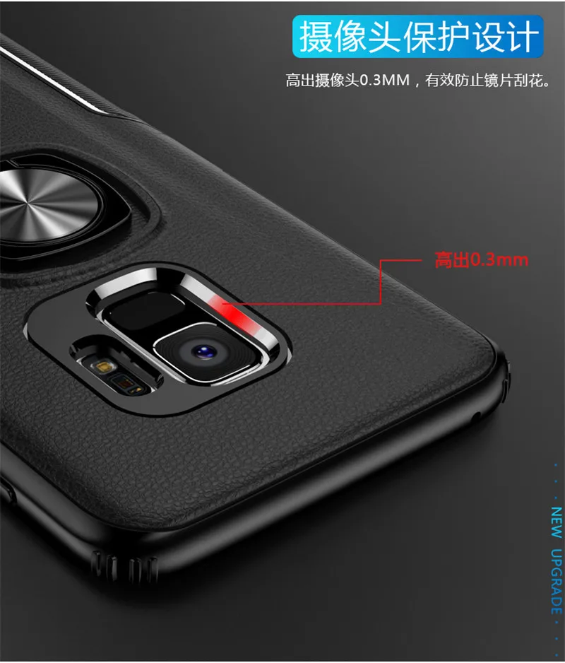 Кожаный чехол-подставка с текстурой для Samsung S8 S9 S10 Plus E Note 9 8 автомобильный