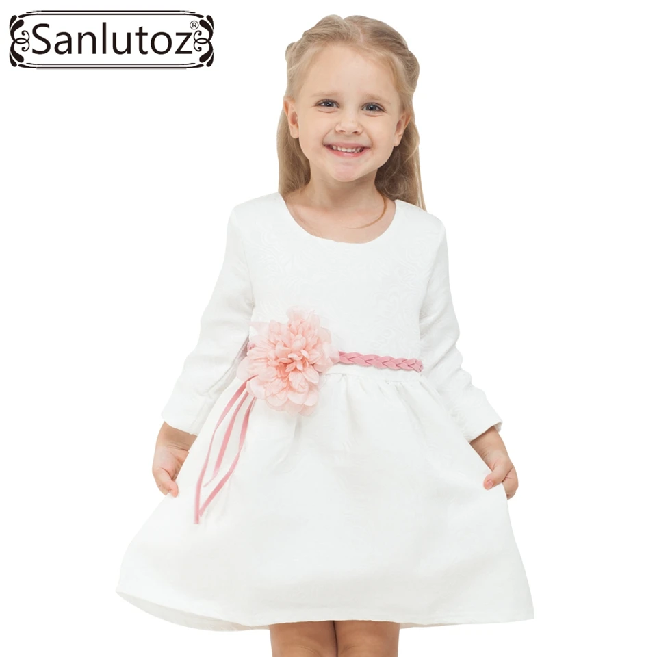 Коллекция 2016 г. одежда для детей зимнее детское платье (с поясом) цветочная