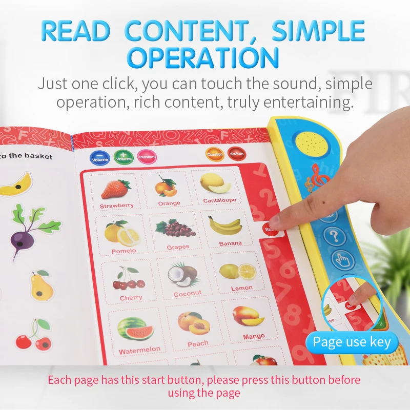 

Kids educational learning machine baby Y-book toy voice learning book plus smart logic pen english early learning study book pen