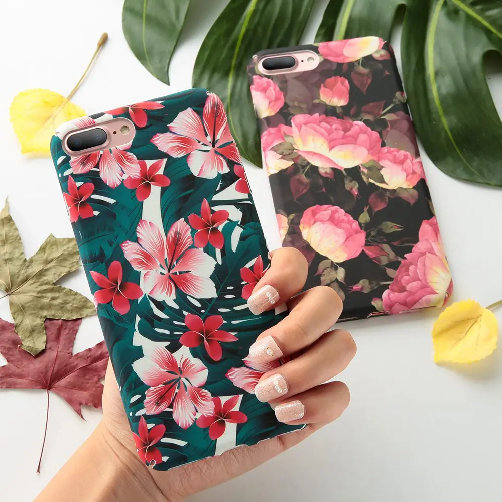 KISSCASE матовый чехол для iPhone X 8 xs телефона 7 6 6s плюс тропический Стиль жесткий на