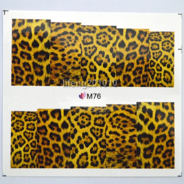 5PCS/lot Water Transfer Nail Art Stickers Decals for nail tips decortaion Leopard Tiger Stripes Design | Красота и здоровье