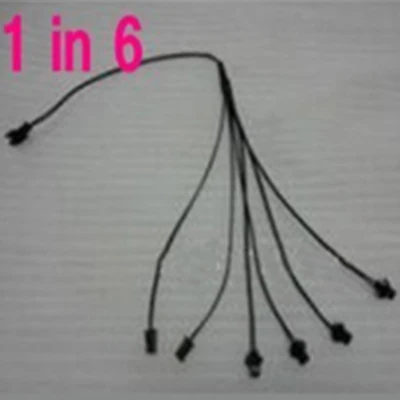 2 pin jst разъем 1 Женский до 2/3/4/5/6/7/8/9/10 сплиттер папа-папа удлинитель или EL провода или Эль лента для наращивания волос - Испускаемый цвет: 1 in 6
