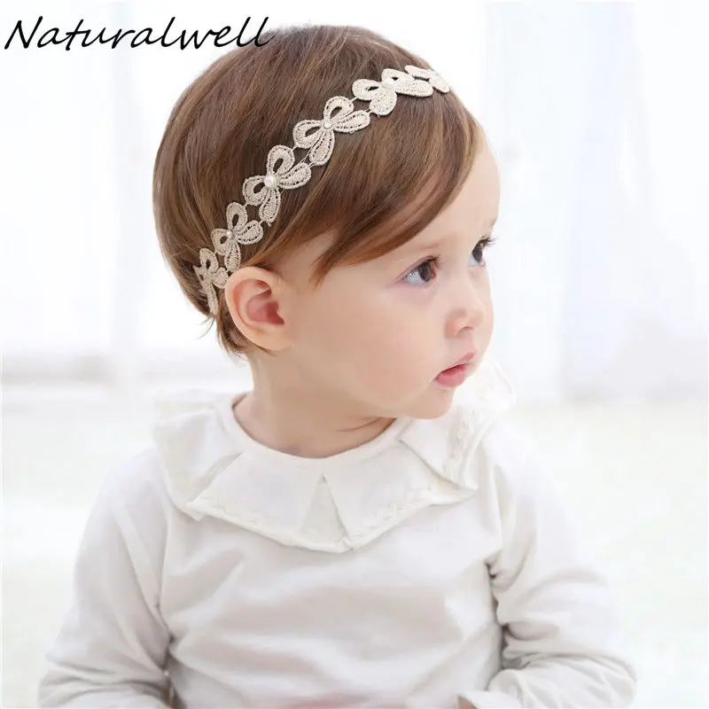 Naturalwell Baby girl crown headband Vintage retro golden headbands Wedding birthday Gift Infant hairband princess HB049 | Детская