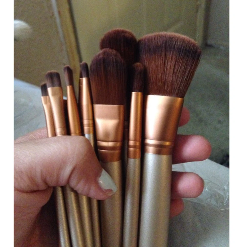 Набор кистей для макияжа 12 шт./лот основа пудра лица румяна профессиональная