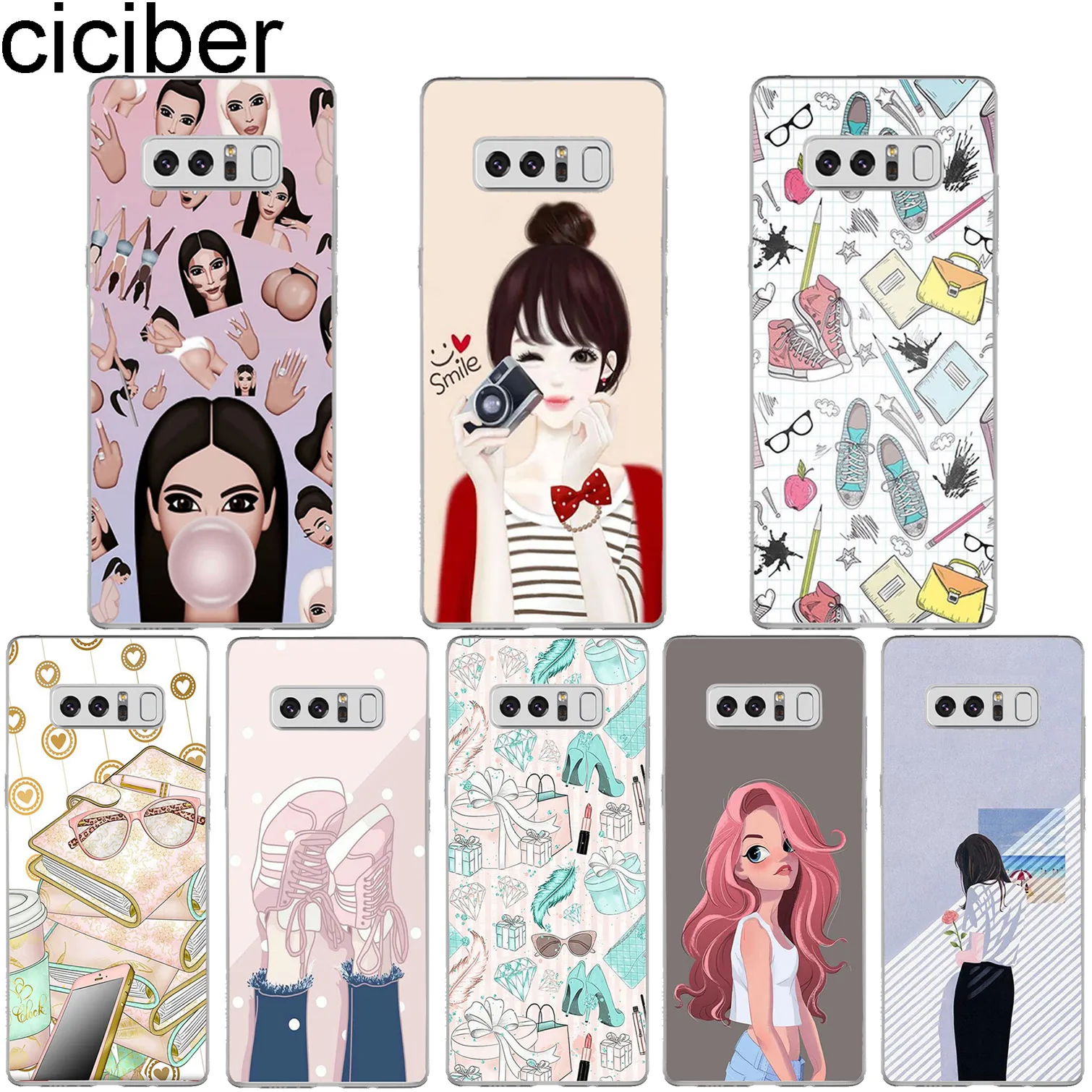 ciciber Cover For Samsung Galaxy Note 10 Plus Case 9 8 5 4 3 Phone Cases Soft Silicone Shell Coque Funda Cute Fashion Girl |
