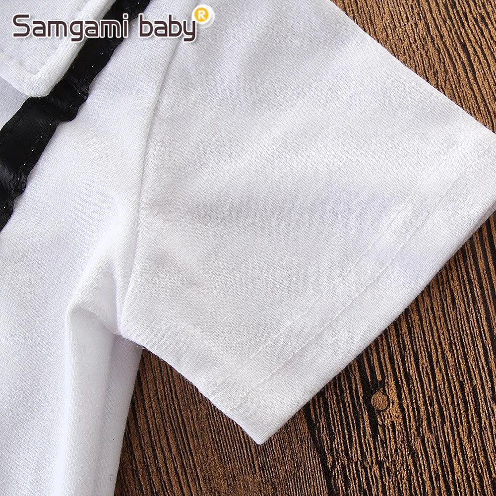 SAMGAMI BABY/2018 новая детская одежда рубашки с короткими рукавами для мальчиков + брюки